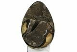 Septarian Dragon Egg Geode - Black Crystals #157891-1